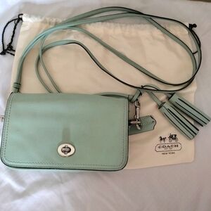 Coach Vintage 2013 Legacy Penny Crossbody Purse Rare Mint Green